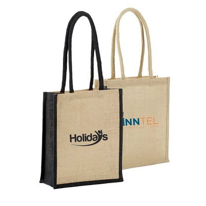 All-Natural Jute Book Bag with Rope Handles