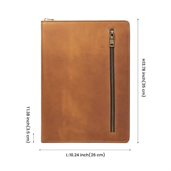13'' Genuine Leather Portfolio Laptop Tablet Case Bag
