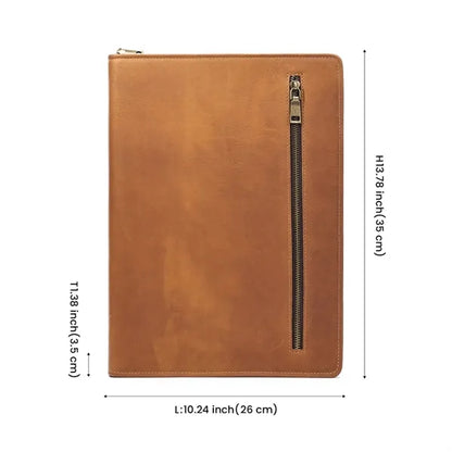 13'' Genuine Leather Portfolio Laptop Tablet Case Bag