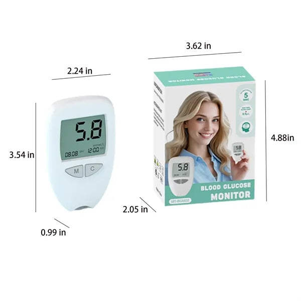 Blood Glucose Monitor Testing Kit With Strips And Lancets