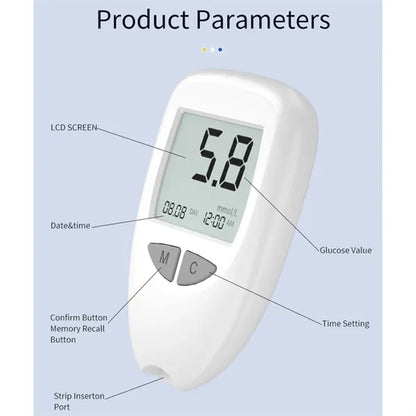 Blood Glucose Monitor Testing Kit With Strips And Lancets