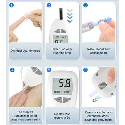 Blood Glucose Monitor Testing Kit With Strips And Lancets