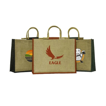 Eco-Friendly Jute Tote with Cane Handles