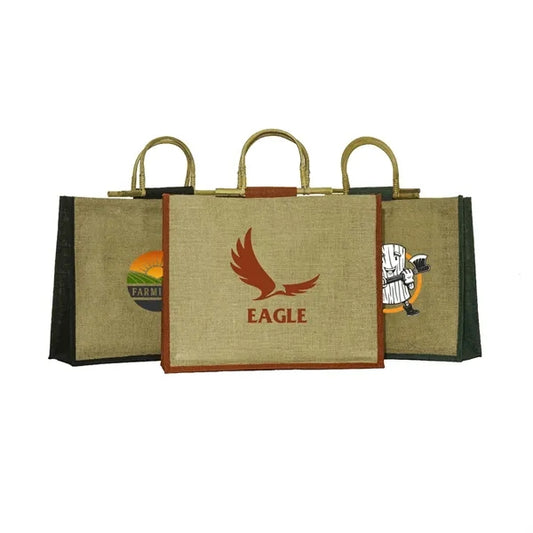 Eco-Friendly Jute Tote with Cane Handles