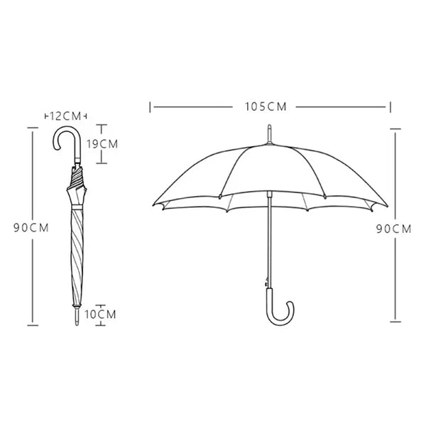 Auto Open Wood Shaft and Hook Handle Umbrella
