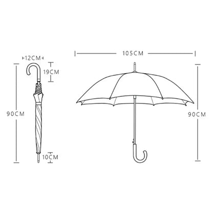 Auto Open Wood Shaft and Hook Handle Umbrella