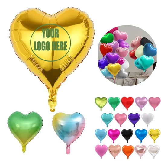 18" Party Decor Heart Shaped Mylar Foil Balloons