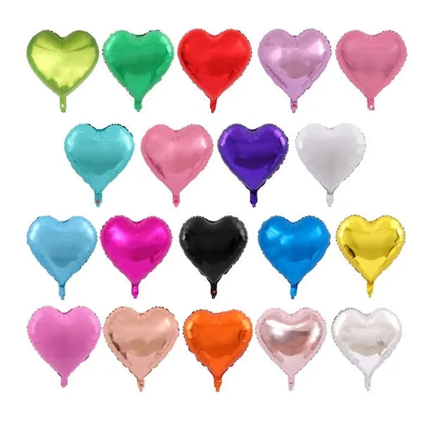18" Party Decor Heart Shaped Mylar Foil Balloons