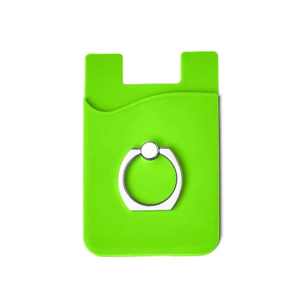 Silicone Card Holder with Metal Ring Phone Stand