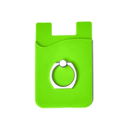 Silicone Card Holder with Metal Ring Phone Stand