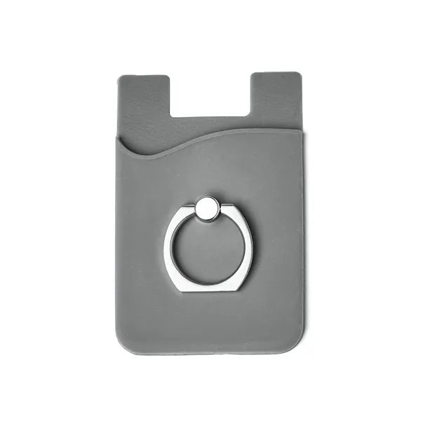Silicone Card Holder with Metal Ring Phone Stand