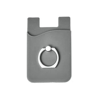 Silicone Card Holder with Metal Ring Phone Stand