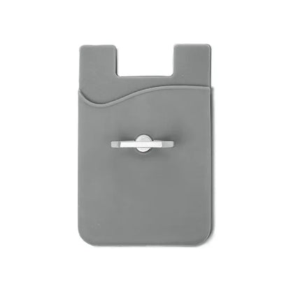 Silicone Card Holder with Metal Ring Phone Stand