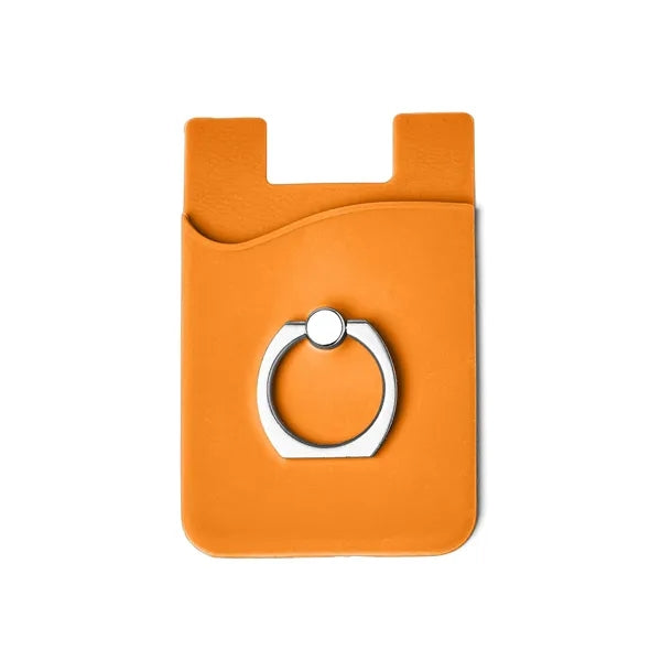 Silicone Card Holder with Metal Ring Phone Stand