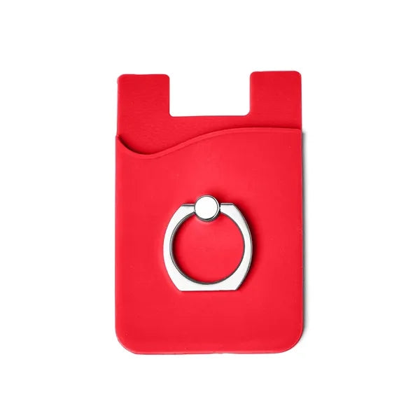 Silicone Card Holder with Metal Ring Phone Stand