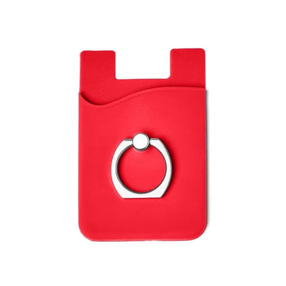 Silicone Card Holder with Metal Ring Phone Stand