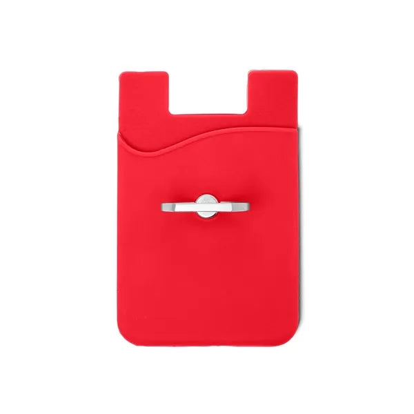 Silicone Card Holder with Metal Ring Phone Stand