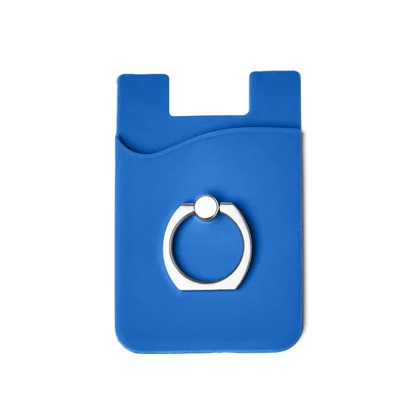 Silicone Card Holder with Metal Ring Phone Stand