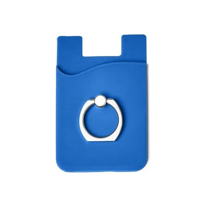 Silicone Card Holder with Metal Ring Phone Stand