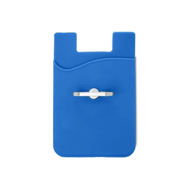 Silicone Card Holder with Metal Ring Phone Stand