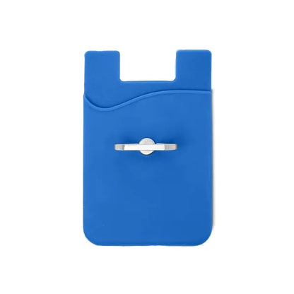 Silicone Card Holder with Metal Ring Phone Stand