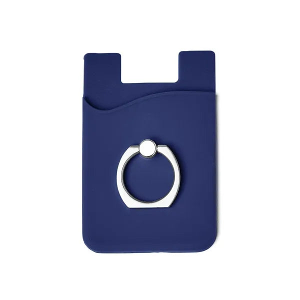 Silicone Card Holder with Metal Ring Phone Stand