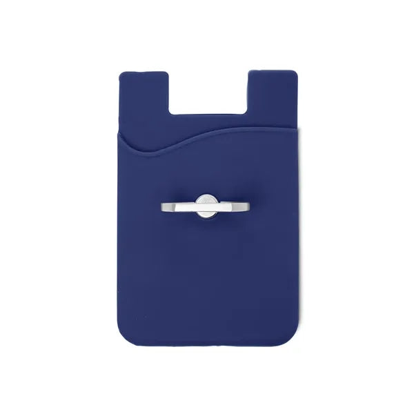Silicone Card Holder with Metal Ring Phone Stand