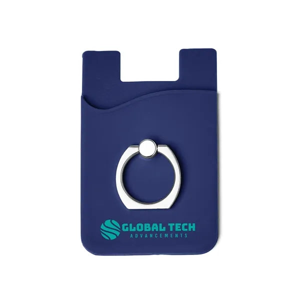 Silicone Card Holder with Metal Ring Phone Stand