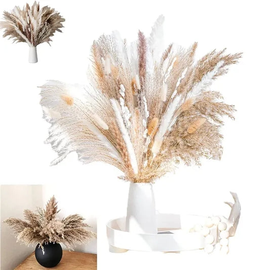 Natural Dried Pampas Grass Boho Home Decorations (100PCS)