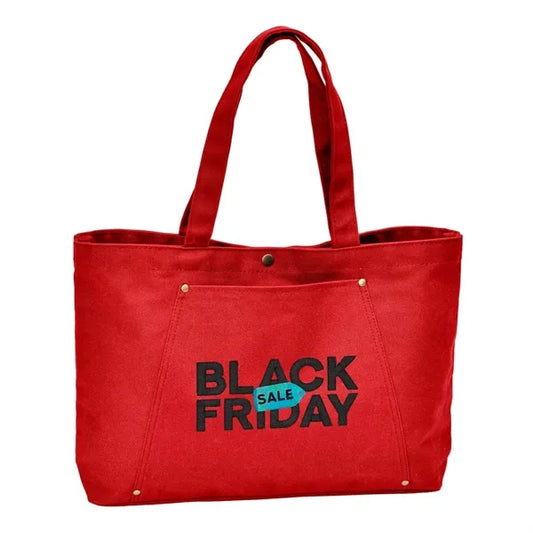 Rivet Tote with Embroidery