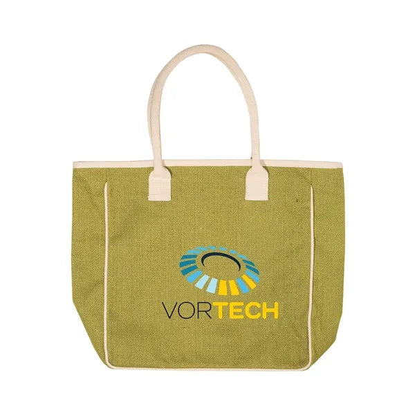 Seville Jute & Canvas Tote Bag
