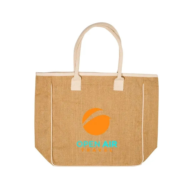 Seville Jute & Canvas Tote Bag