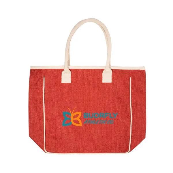 Seville Jute & Canvas Tote Bag