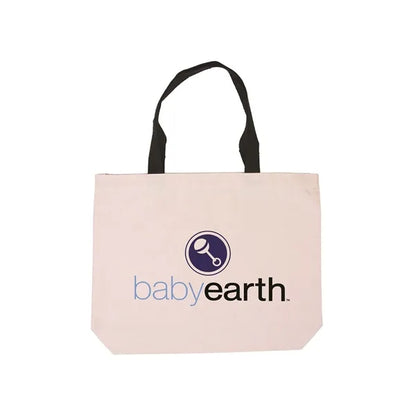 Cotton Canvas Tote Bag with Color Accents