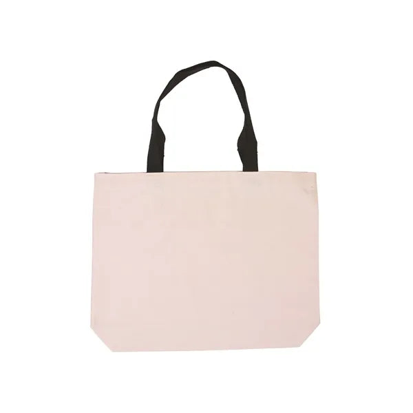 Cotton Canvas Tote Bag with Color Accents