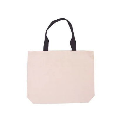Cotton Canvas Tote Bag with Color Accents