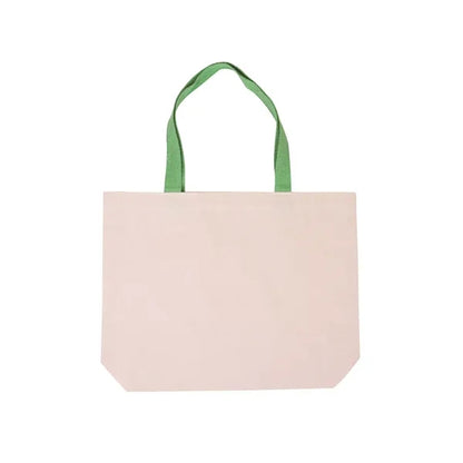 Cotton Canvas Tote Bag with Color Accents