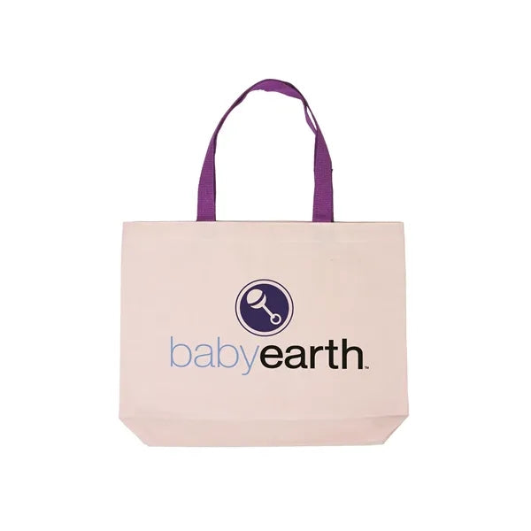 Cotton Canvas Tote Bag with Color Accents