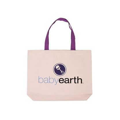 Cotton Canvas Tote Bag with Color Accents