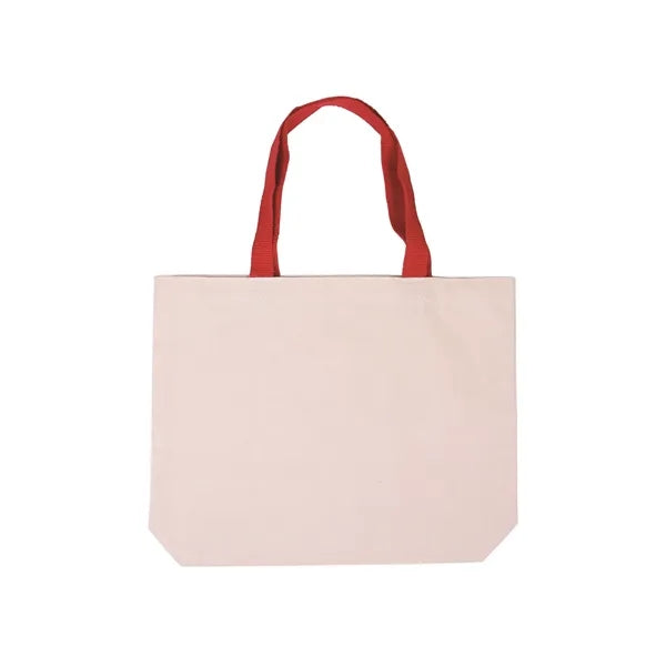 Cotton Canvas Tote Bag with Color Accents