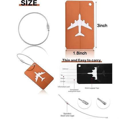 Custom Portable Aluminium Alloy Luggage Tag w/Name ID Card