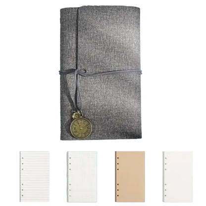 Textured PU Leather A6 Refillable Notebook