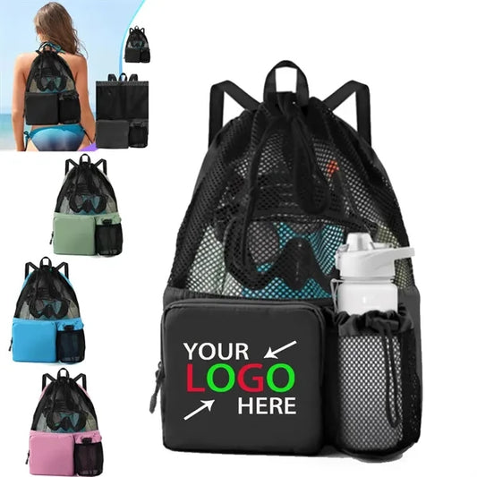 Drawstring Backpack Mesh Swimming Bag