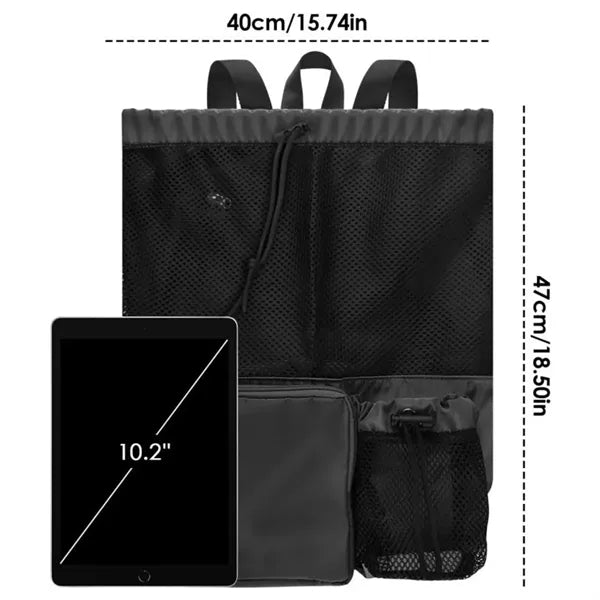 Drawstring Backpack Mesh Swimming Bag