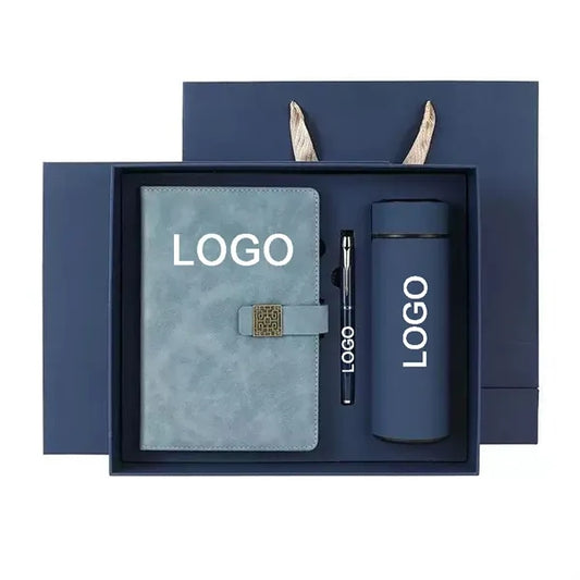 Custom Printed Business Gift Set w/Notebook, Pen and Tumbler