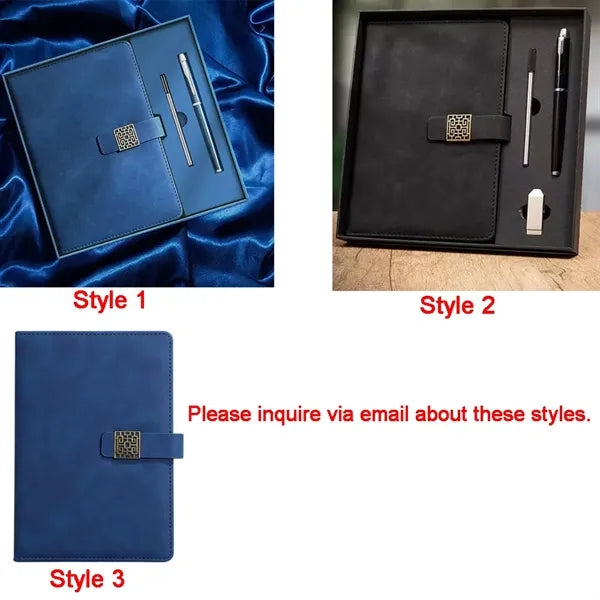 Custom Printed Business Gift Set w/Notebook, Pen and Tumbler