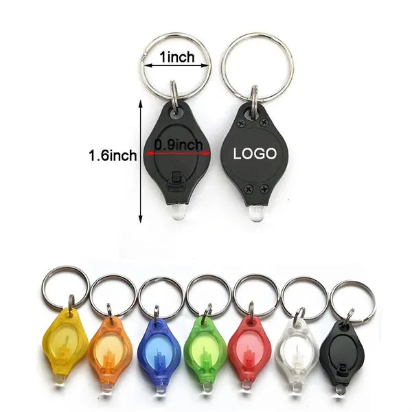 Multipurpose Plastic UV Flashlight LED Keychain 2''x1''