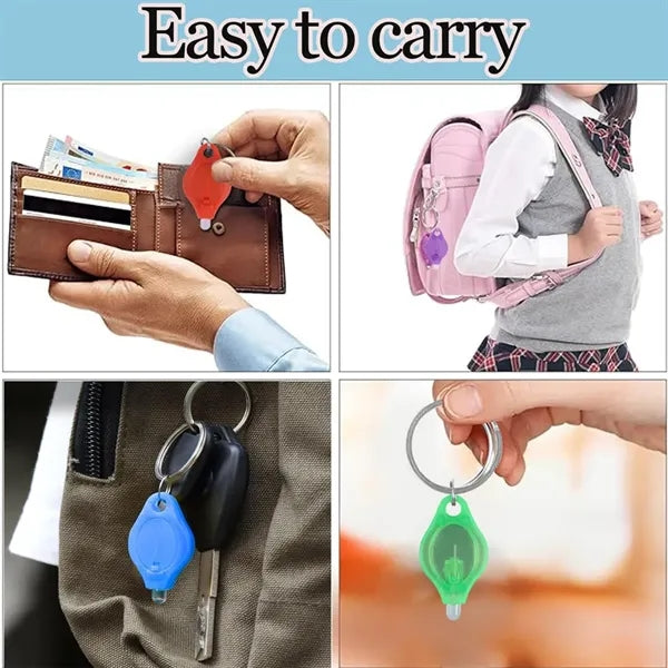 Multipurpose Plastic UV Flashlight LED Keychain 2''x1''