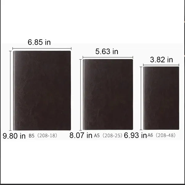 PU Leather Minimalist Business Notebook with Metal Pendant