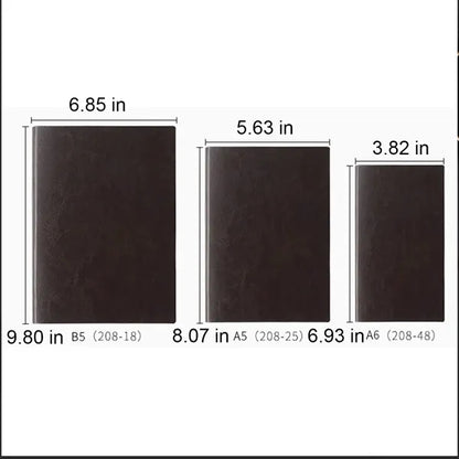 PU Leather Minimalist Business Notebook with Metal Pendant